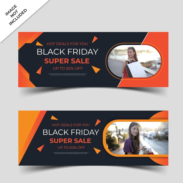 Banner del black friday moderno con forme astratte