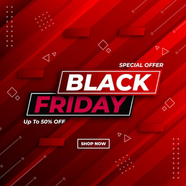 Modern black friday concept design template for social media post banner