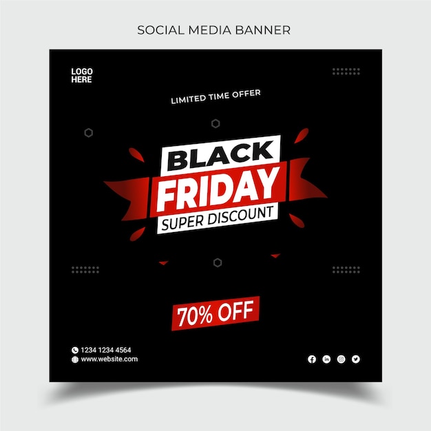 Design moderno del banner di vendita dei social media del black friday