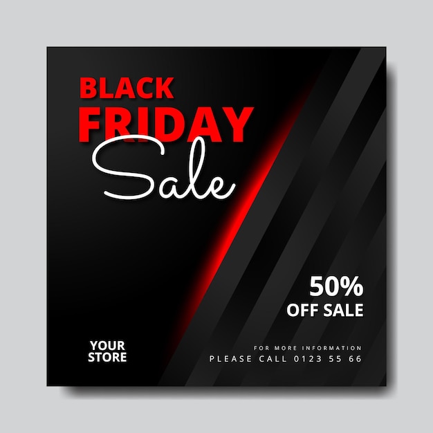 Banner di super vendita del black friday moderno