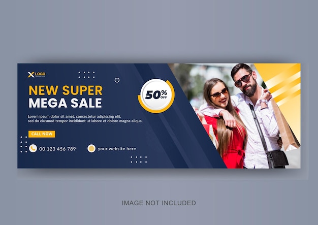 modern black friday super sale facebook cover banner design template