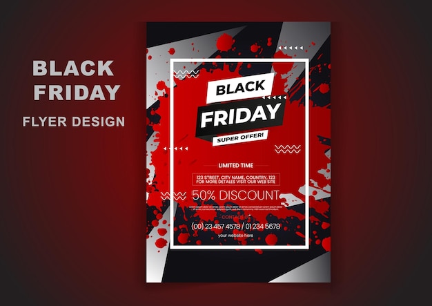 Modern black friday super sale flyer design template