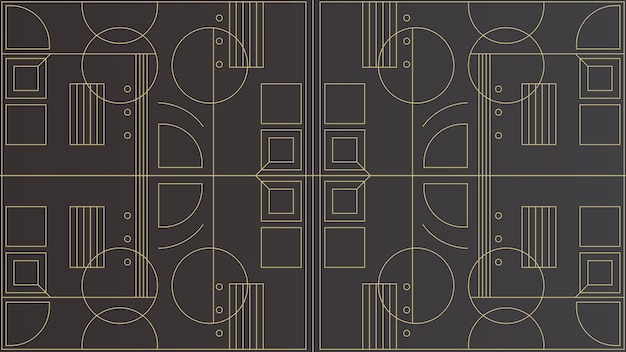 Modern Black Gold Art Deco Geometric Pattern Wallpaper Background Design