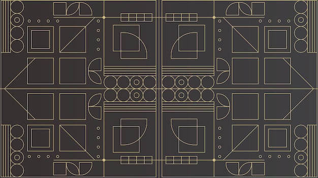 Modern Black Gold Art Deco Geometric Pattern Wallpaper Background Design