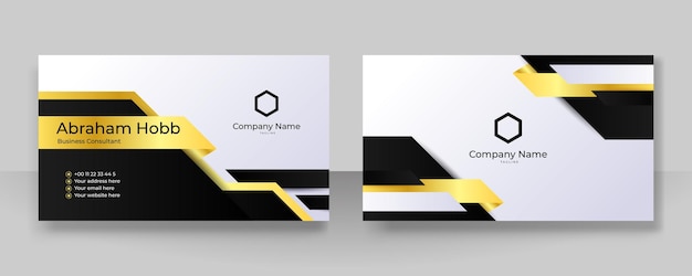 Modern black and gold business card design template