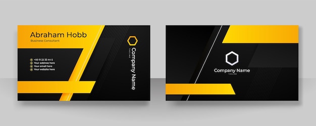 Modern black and gold business card design template