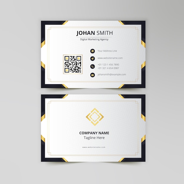 Modern black gold elegant business card