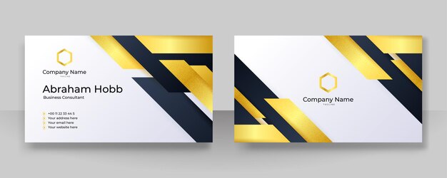 Modern black gold and white business card design template