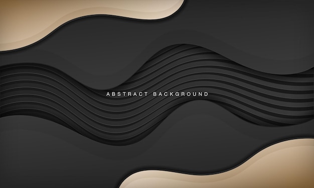 Modern black and golden curve line luxury background