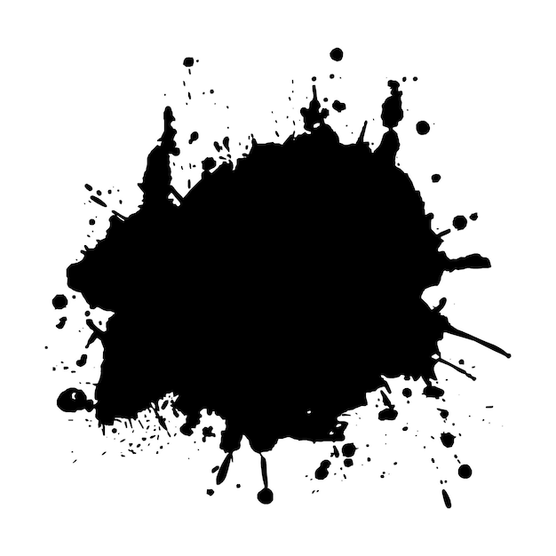 Modern black grunge brush stroke on a white background