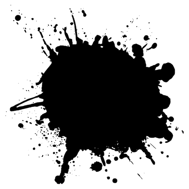 Modern black grunge brush stroke on a white background