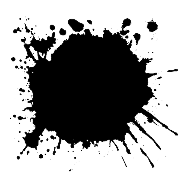 Modern black grunge brush stroke on a white background