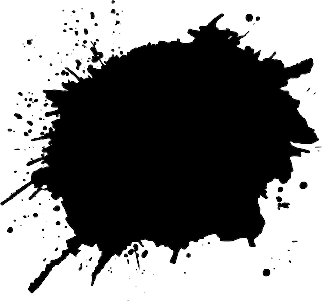 Modern black grunge brush stroke on a white background