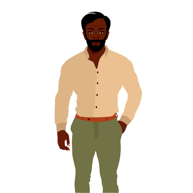 Vector modern black man in elegant art style vector