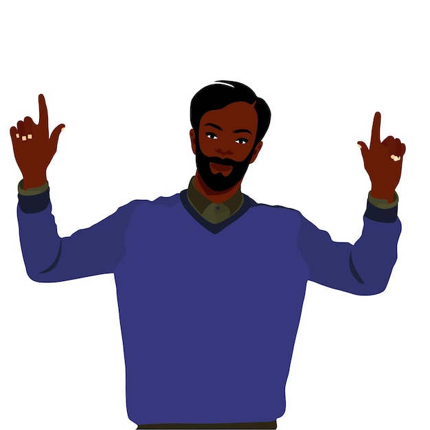 Modern black man in elegant art style vector