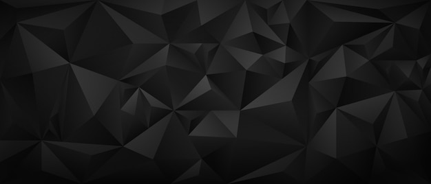 Vector modern black metal low poly backdrop