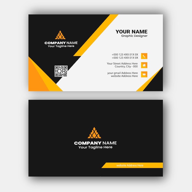 Modern black range shape visit card