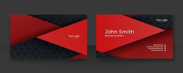 Vector modern black and red business card design template