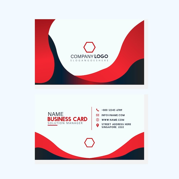 Modern black and red business card