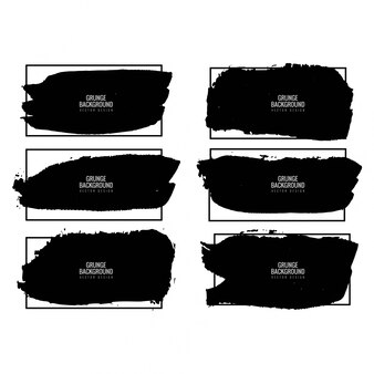 Set di tratti acquerello nero moderno