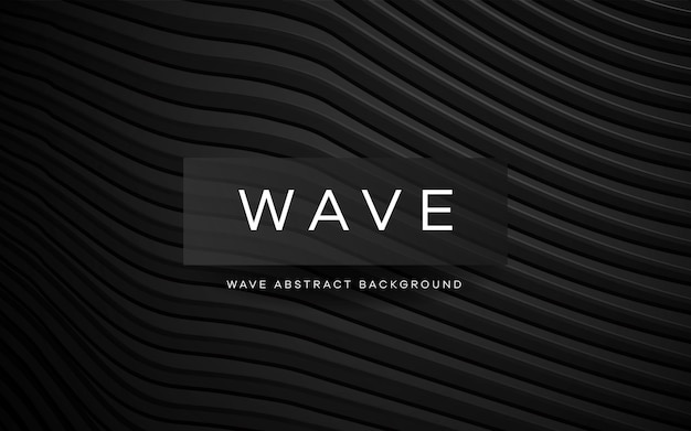 Modern black waves smooth lines pattern background