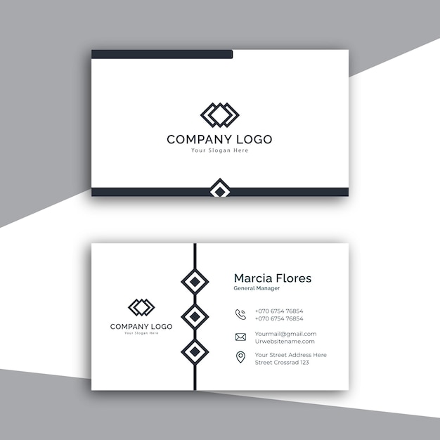 Modern black and white business card design