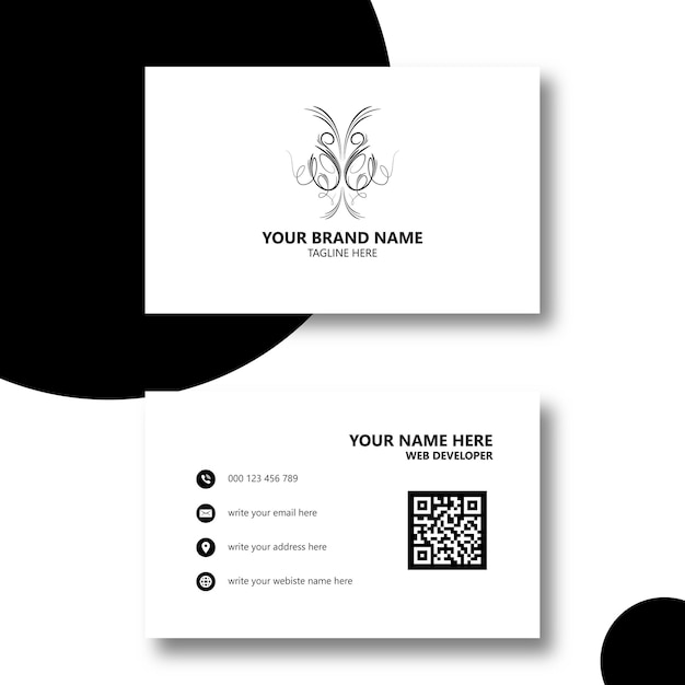 modern black and white business card vector template