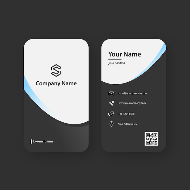 Vector modern black and white business card