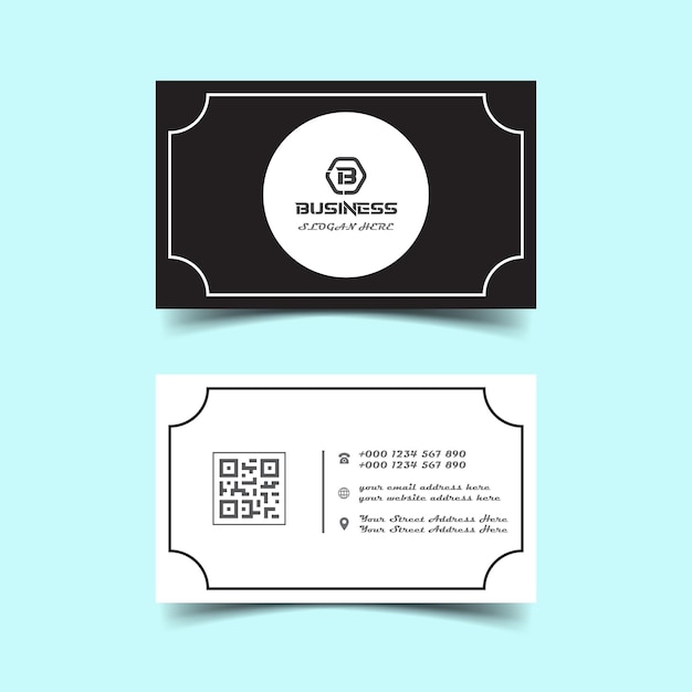 Modern black and white business card