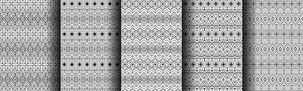 modern black and white geometric pattern line collection bundle