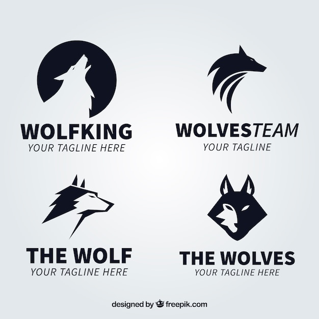 Modern black wolf logo collectio