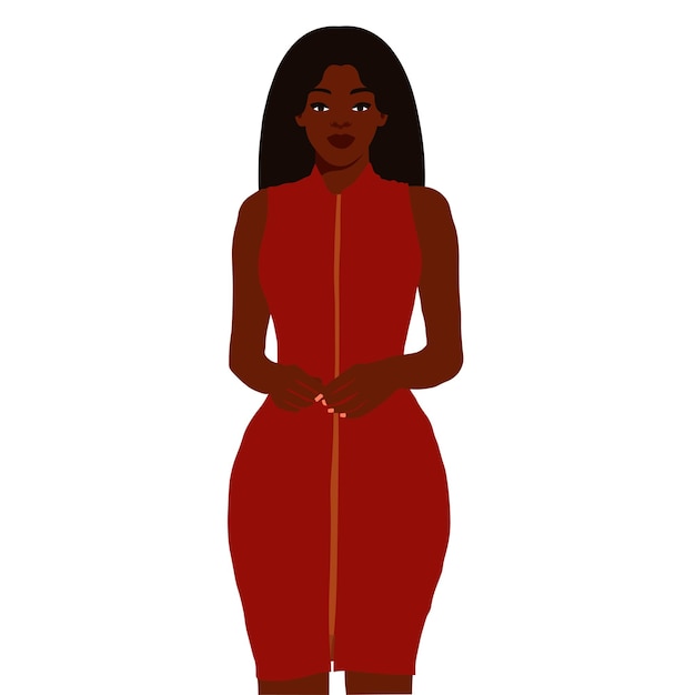 Modern black woman in elegant art style vector