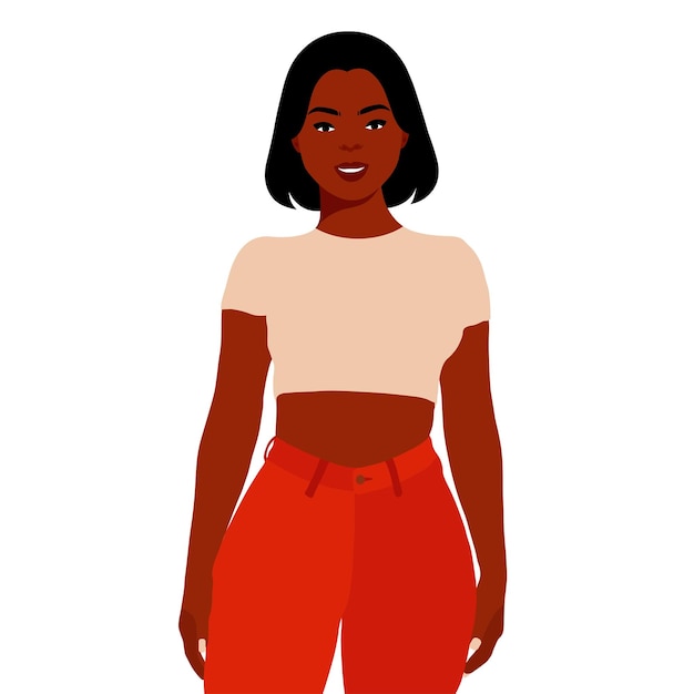 Vector modern black woman in elegant art style vector