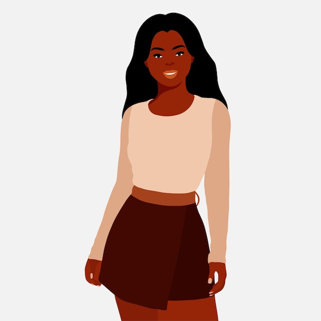 Vector modern black woman in elegant art style vector