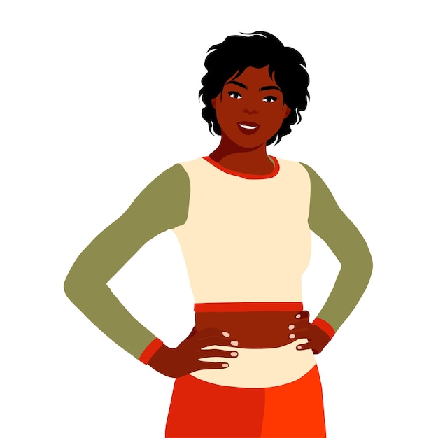 modern black woman in elegant art style vector