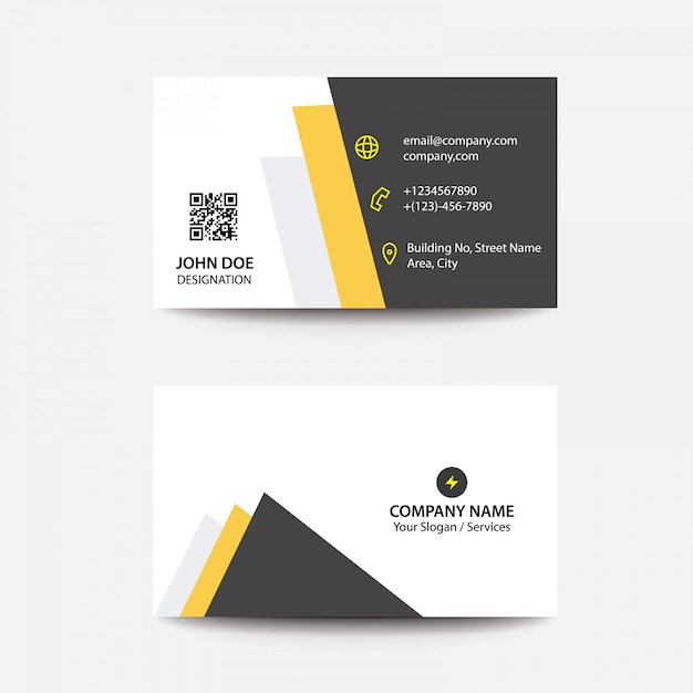 Modern Black Yellow Color Business Card