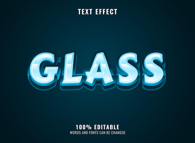 Modern blauw glas teksteffect