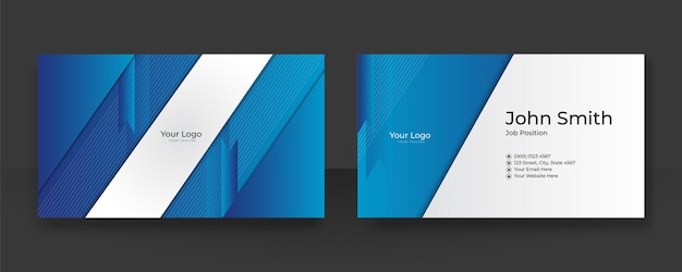 Modern blauw visitekaartje - creatieve en schone sjabloon voor visitekaartjes.