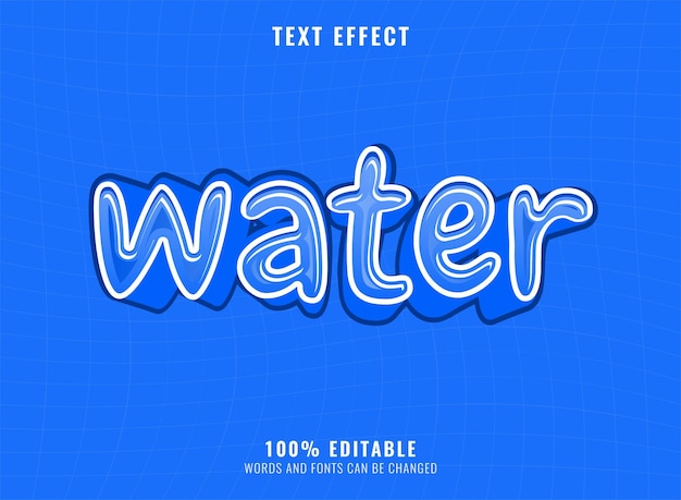 Modern blauw water leuk lettertype-effect