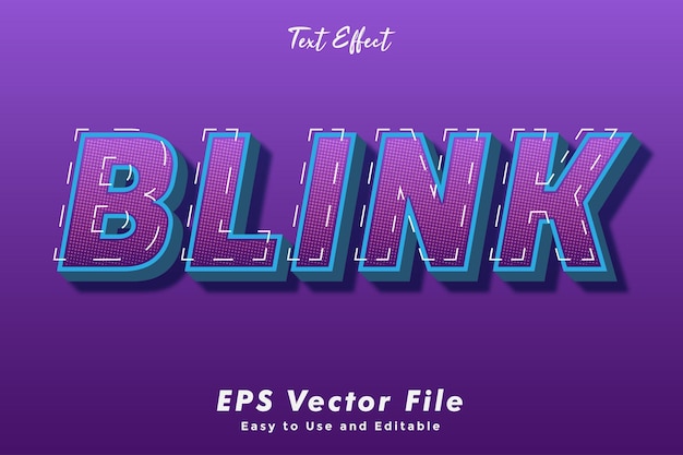 Modern blink text effect template typography effect template