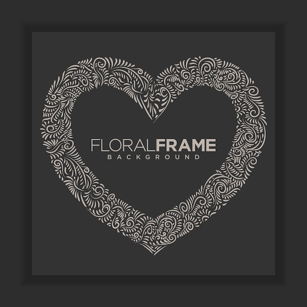 modern bloemenframe met liefdesachtergrond