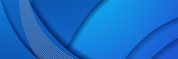 Fondo blu moderno della bandiera 3d con le onde astratte