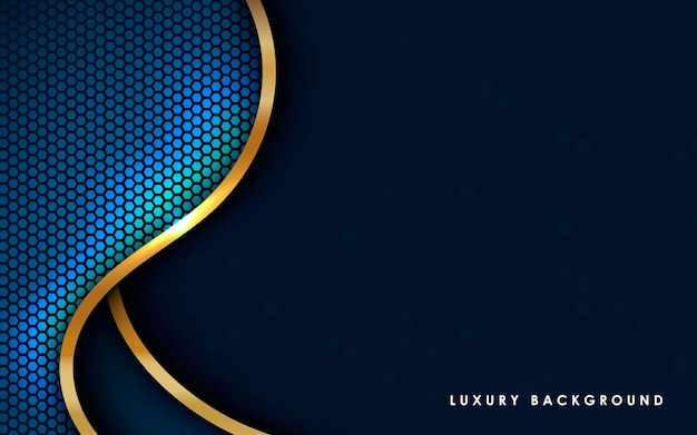 Premium Vector | Modern blue abstract background with gold list.