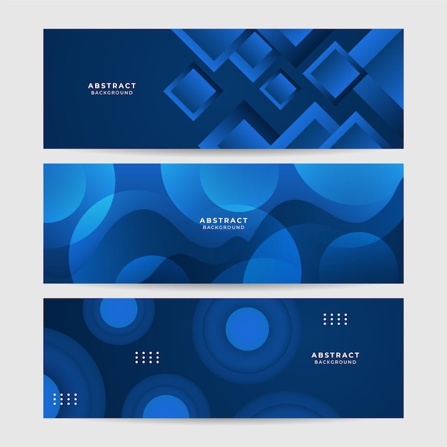 Vector modern blue abstract web banner background creative design