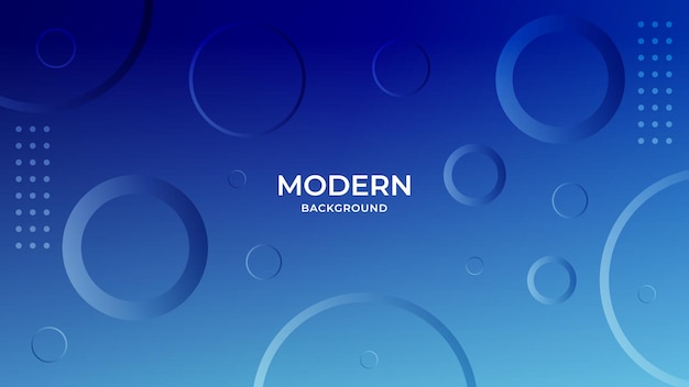 Modern blue background with circles design template