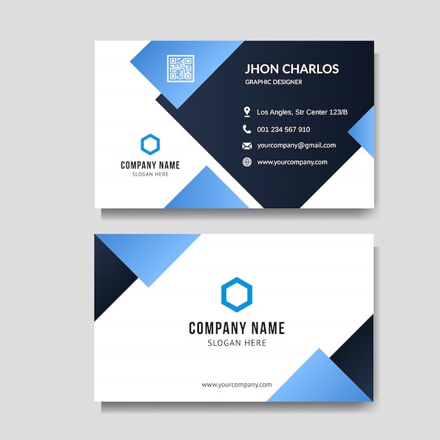 Modern blue business card background