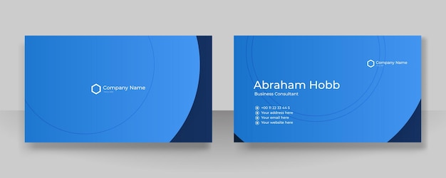 Modern blue business card creative and clean business card template