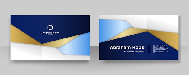 Modern blue business card creative and clean business card template