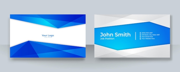 Modern blue business card design template. Elegant professional creative and clean business card template with corporate identity concept. Vector illustration