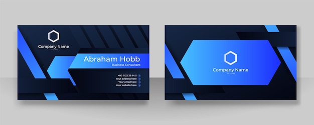 Modern blue business card design template